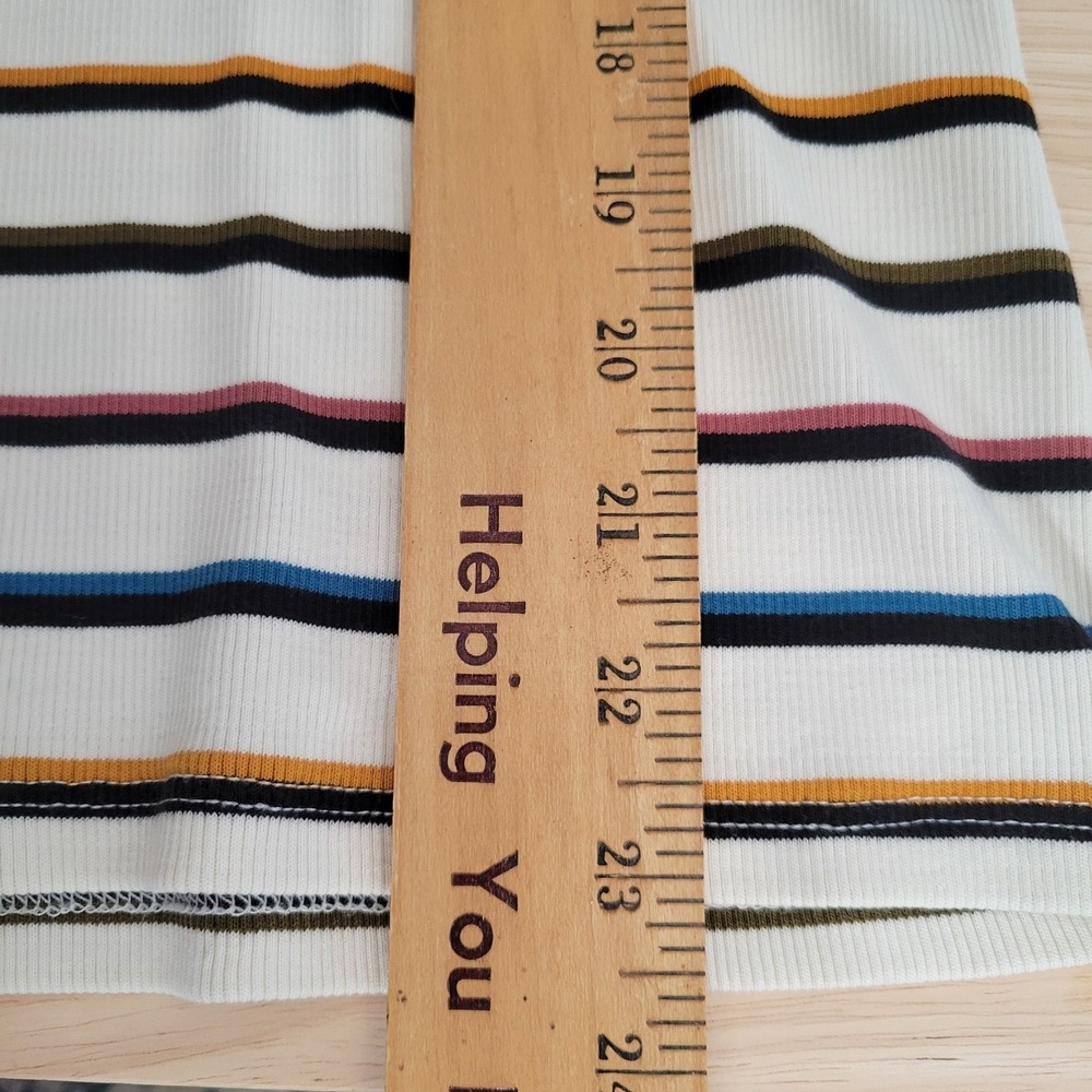 Veronica Beard Jean MultiColor Striped Ruffle Sleeve Ribbed Top Preppy Coastal S - Picture 12 of 15